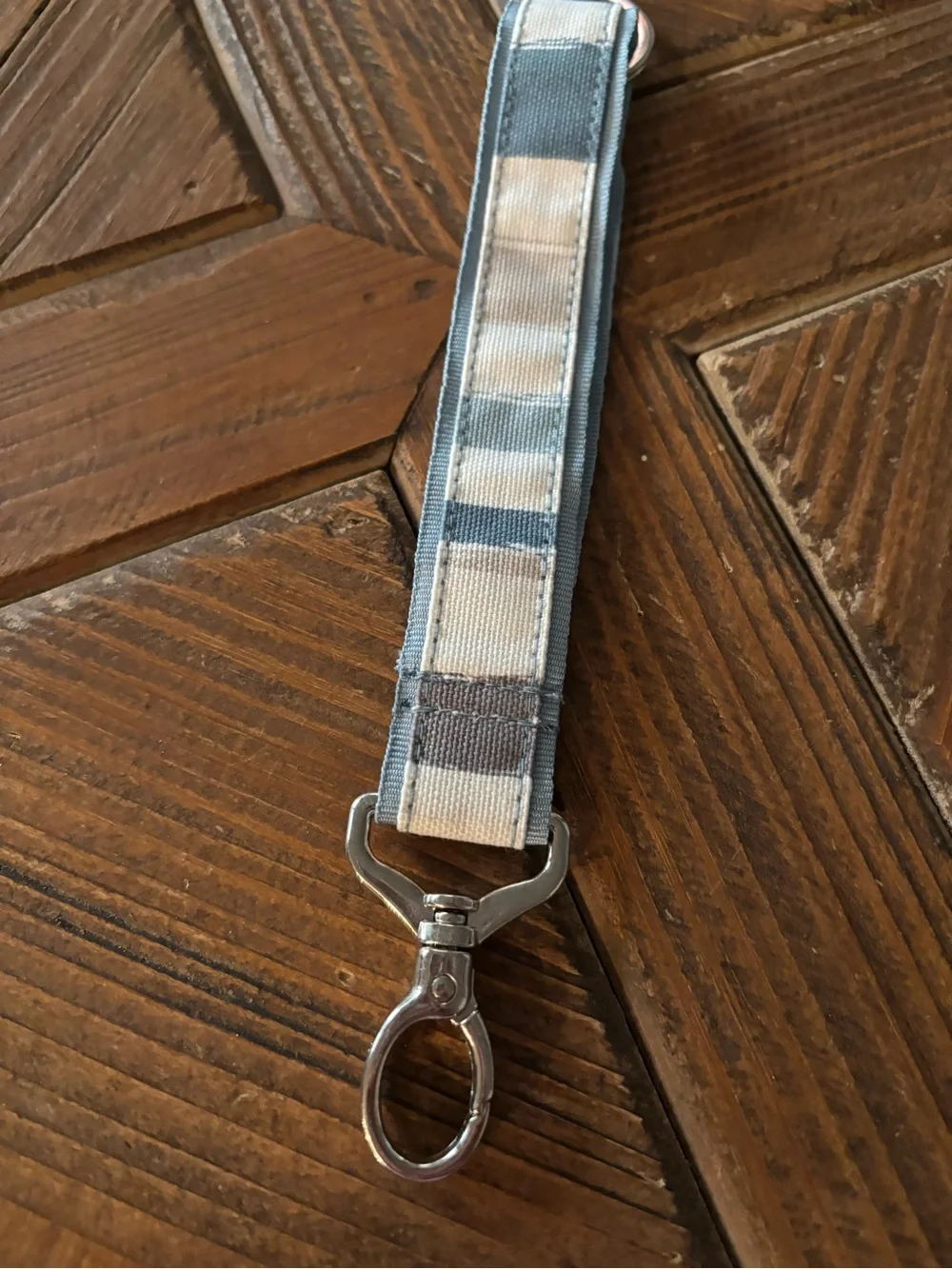 thirty-one Blue and White Striped Key Fob Wristlet